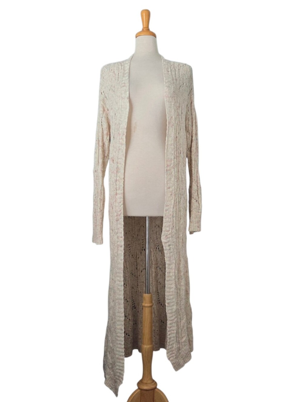 Anthropologie Pilcro Pointelle Duster Cardigan Women's Small S Boho Cottagecore